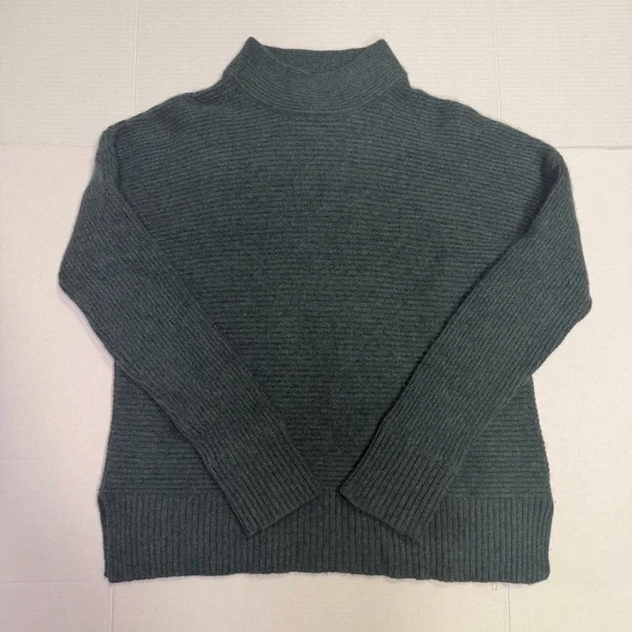 Rachel Zoe 100% Cashmere Mock Neck Sweater, Size XL, Teal, Pullover - Picture 3 of 8